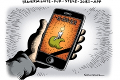 schwarwel-karikatur-trauer-steve-jobs-apple-iphone-erfinder