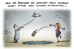 schwarwel-karikatur-whatsapp-facebook-uebernahme-loesungssuche