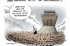 schwarwel-karikatur-fracking-energiekrise-streit-ramsauer-arche-noah