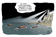 schwarwel-karikatur-flucht-fluechtlingsdrama-fluechtlinge-europa
