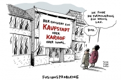 schwarwel-karikatur-fusion-kaufhof-karstadt-fusionsprobleme
