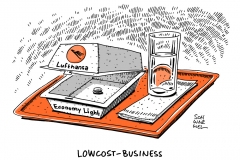 schwarwel-karikatur-lufthansa-lowcost-business