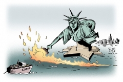 schwarwel-karikatur-islamisten-fluechtlinge-syrien-feiheitsstatue-usa