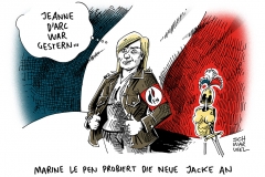 karikatur-schwarwel-marine-le-pen-flagge-frankreich-rechts