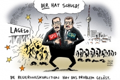 karikatur-schwarwel-lageso-fluechtlinge-berlin-spd-cdu