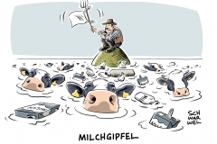 karikatur-schwarwel-milch-bauer-landwirtschaft-milchgipfel-kuh