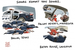 karikatur-schwarwel-dallas-us-polizei-polizeigewalt