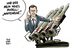 karikatur-schwarwel-waffenruhe-feuerpause-syrien-krieg-terror-assad