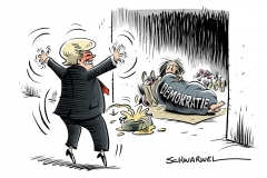 karikatur-schwarwel-donald-trump-diktatur-demokratie-us-usa-praesident-president
