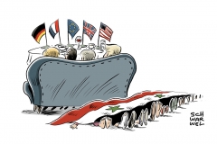 karikatur-schwarwel-syrien-krieg-luftangriff-merkel-assad-putin-trump-politik