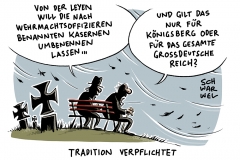 karikatur-schwarwel-von-der-leyen-bundeswehr-reform-umbenennung-kasernen-wehrmacht