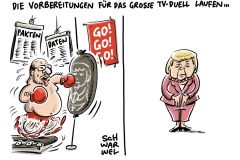 Schlagabtausch am Sonntag: Merkel und Schulz im TV-Duell