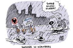 „Letzte Generation": Klimakleber kapitulieren vor Überflutungen in Nürnberg, Rettungskräfte im Dauereinsatz: Extremwetter sorgt für überflutete Straßen in Nürnberg