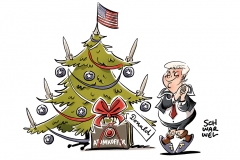 karikatur-schwarwel-donald-trump-atomwaffen-atomwaffe-weihnachten-weihnachtsbaum