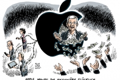 schwarwel-karikatur-apple-aktionaere-ausschuettung