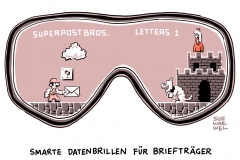 karikatur-schwarwel-datenbrille-post-brieftraeger