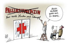 schwarwel-karikatur-sterbehilfe-palliativmedizin-umstritten, ärzte