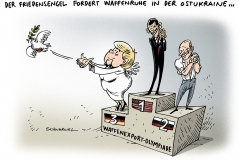 schwarwel-karikatur-merkel-putin-obama-ukraine-russland-waffenexporte
