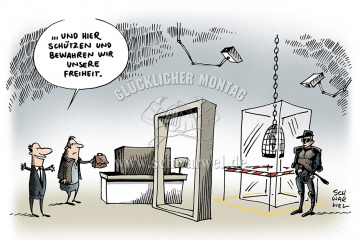 schwarwel-karikatur-freiheit-vorratsdatenspeicherung-gesetzentwurf