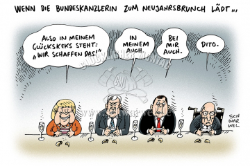 karikatur-schwarwel-neujahrsbrunch-merkel-gabriel-seehofer