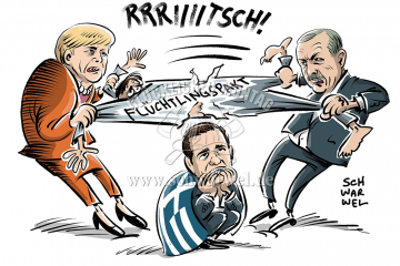 karikatur-schwarwel-merkel-erdogan-griechenland-fluechtlinge